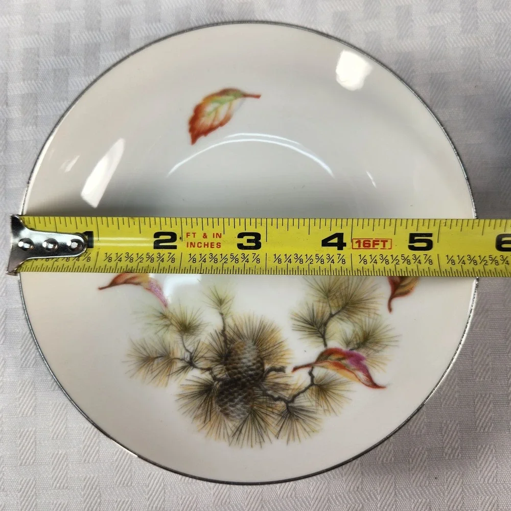 15 Pc Set Seiko Plates & Bowls Pinecone Fall Pattern SEK2 Occupied Japan Vintage